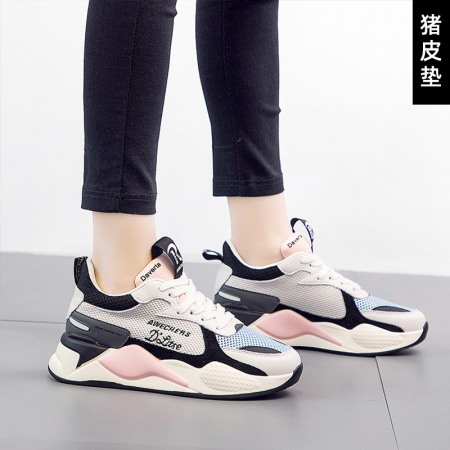 Women's New Shoes Autumn Trend Net Shoes Breathable Thick-Soled Sports Shoes Running Shoes Casual Shoes Women