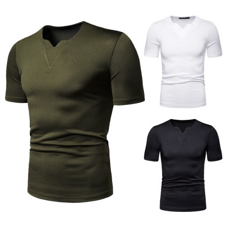 Men's V-Neck High Stretch Loose Short Sleeve T-Shirt